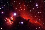 horsehead nebula ic434 and flame nebula ngc202, nebulosa testa di cavallo e nebulosa fiamma